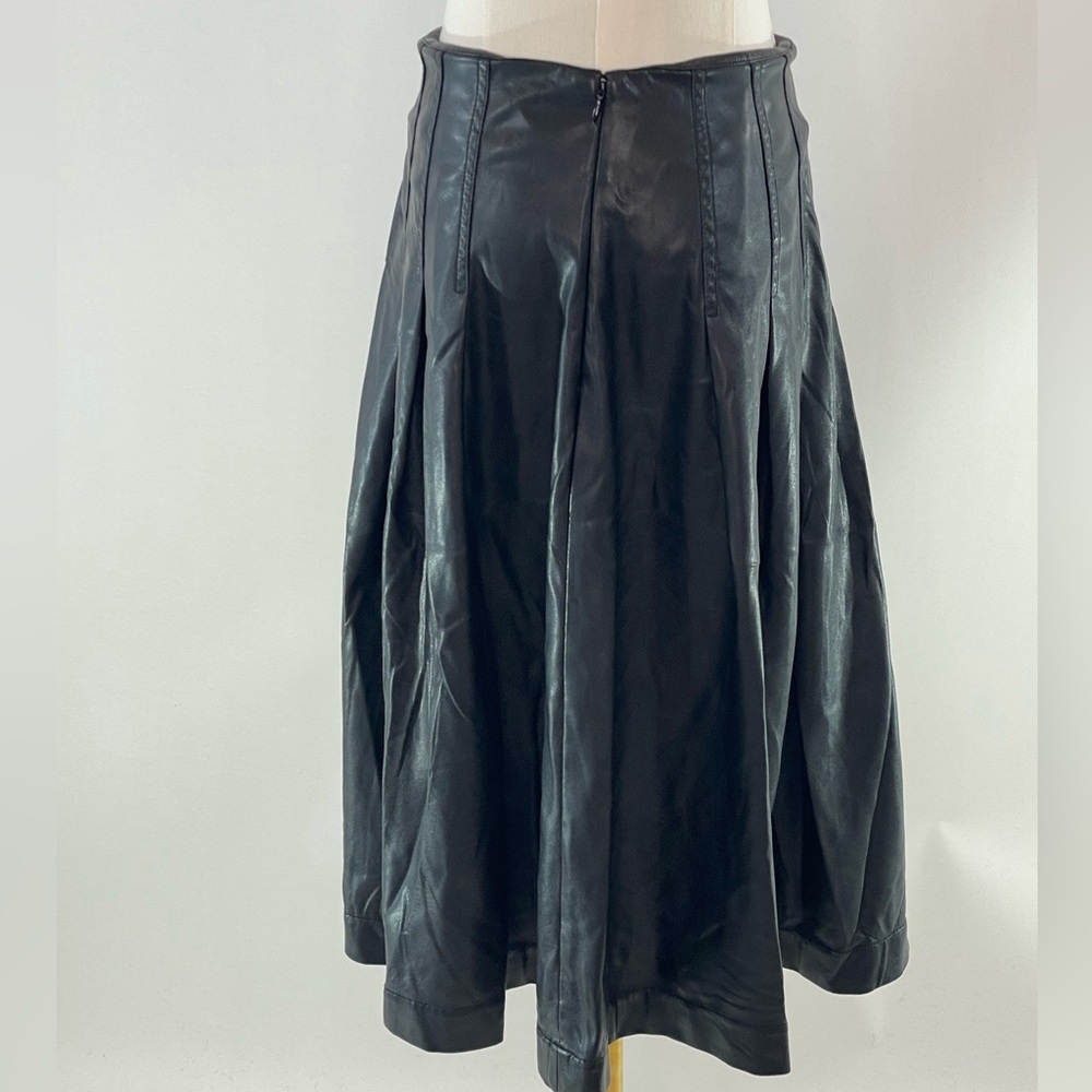 Natori Faux Leather Midi Skirt Black, 4 - Picture 5 of 9